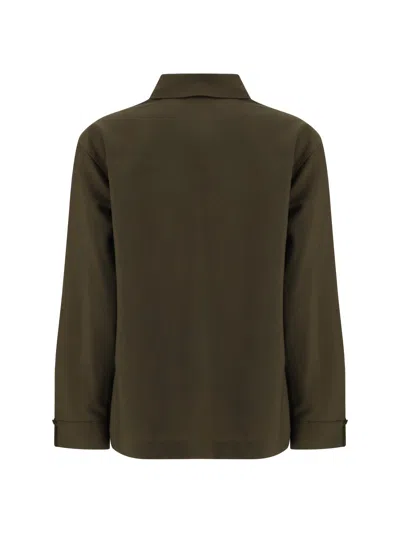 Fendi Women Green Shirt With Asymmetric Side Closure And Cut-out Detail On The Front In Wool Woman In Burgundy