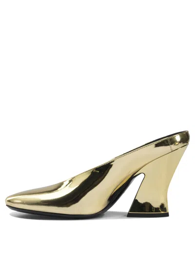 Givenchy Mule With Sculpted Heel In Leather Mirror Effect In Gold