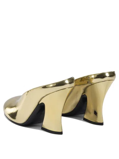 Givenchy Mule With Sculpted Heel In Leather Mirror Effect In Gold
