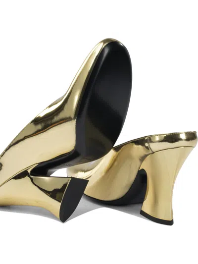 Givenchy Mule With Sculpted Heel In Leather Mirror Effect In Gold