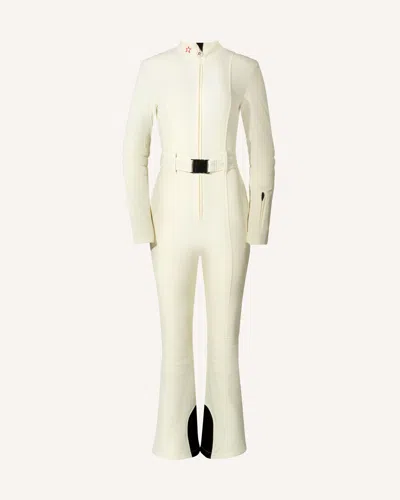 Perfect Moment Belted Zip-up Ski Suit In White