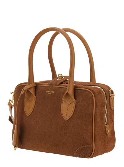Golden Goose Suede Leather Bag In Leather Color In Brown