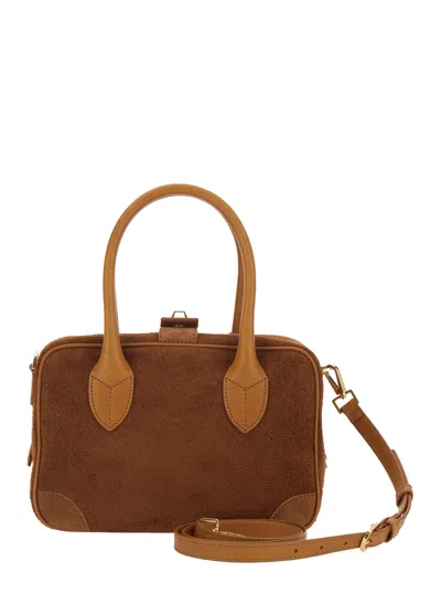 Golden Goose Suede Leather Bag In Leather Color In Brown