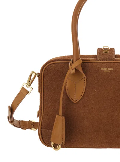 Golden Goose Suede Leather Bag In Leather Color In Brown