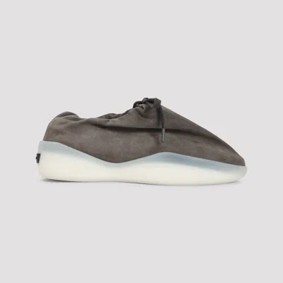 Fear Of God Suede Round Toe Sneakers With Rubber Sole In Green