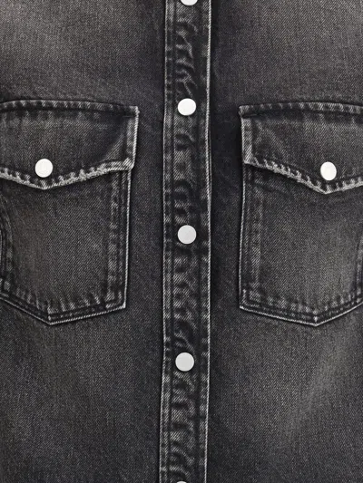 Jacob Cohen Western Shirt In Cotton And Lyocell Denim In Black