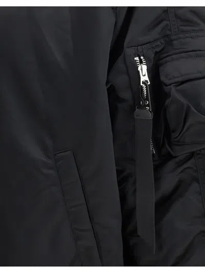 Alpha Industries Drawstring Hooded N-2b Bomber Jacket With Magnetic Closure In Black