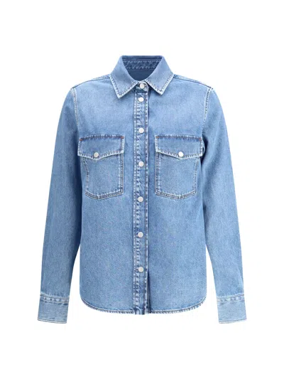 Jacob Cohen Western Cotton Denim Shirt In Blue