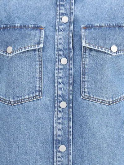 Jacob Cohen Western Cotton Denim Shirt In Blue