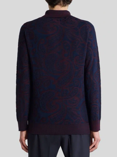 Etro Long-sleeved Polo Shirt In Black