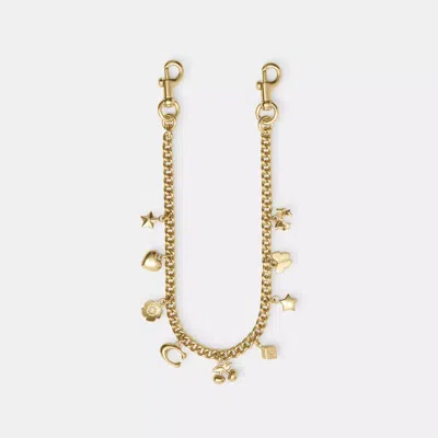 Coach Charm Chain Strap In Yellow