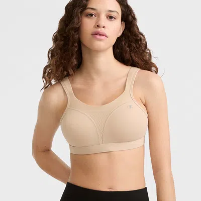 Champion Spot Comfort High-impact Sports Bra, C Logo In Neutral