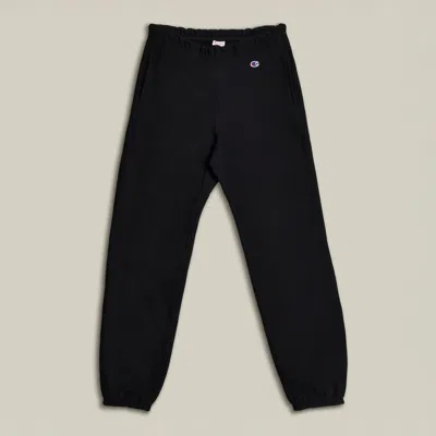 Champion Navy Blue Cotton Jogging Trousers In Black