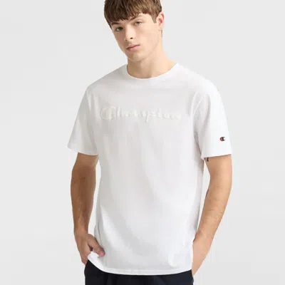 Champion Men's Classic Logo Crewneck Short-sleeve T-shirt In White
