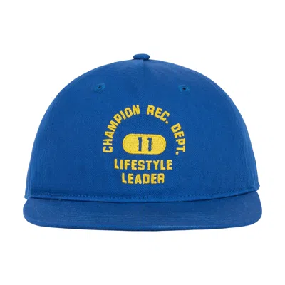 Champion Athletic Dept Flat Brim Cap In Blue