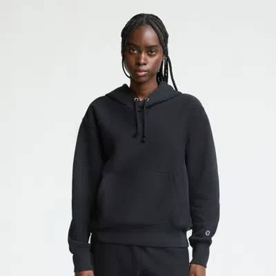 Champion Essentials Reverse Weave Hoodie Sweatshirt In Black