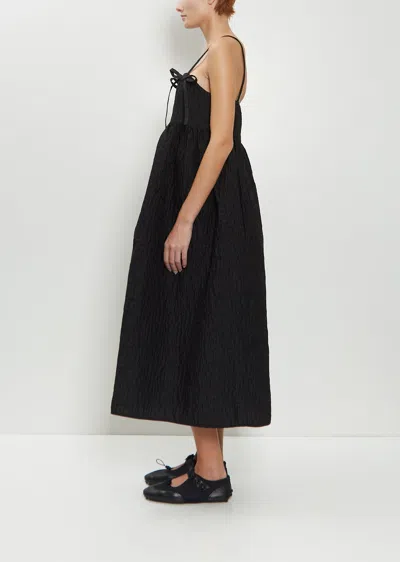 Cecilie Bahnsen Ambra Bow-detail Midi Dress In Black