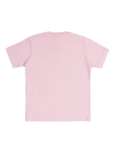 Stone Island Compass-patch T-shirt In Pink
