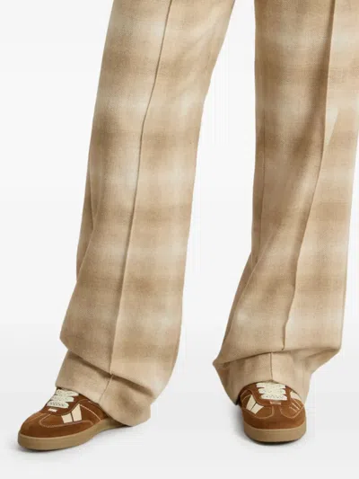 Woolrich Shearling-lining Stripe Sneakers In Brown