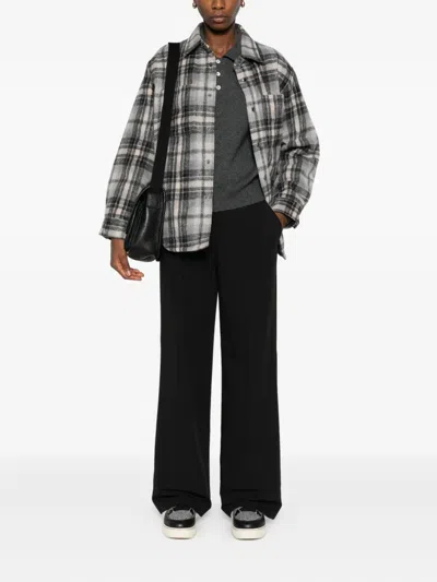 Dunst Unisex Quilted Check Flannel Shirt In Burgundy