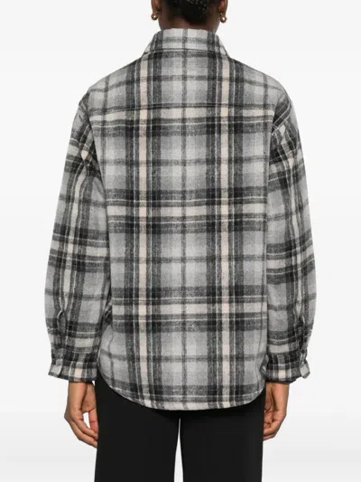 Dunst Unisex Quilted Check Flannel Shirt In Burgundy