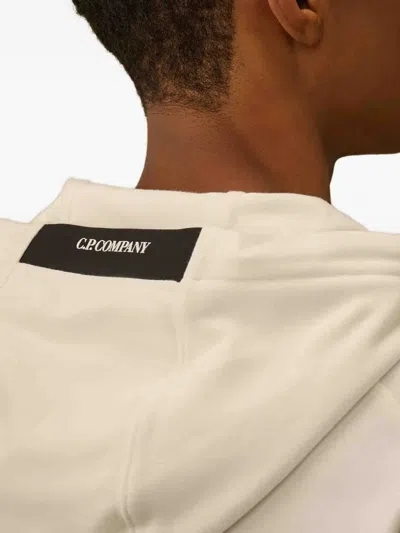 C.p. Company Adjustable Hooded Sweatshirt With Distinctive Lens Detail In Neutral