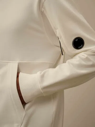 C.p. Company Adjustable Hooded Sweatshirt With Distinctive Lens Detail In Neutral