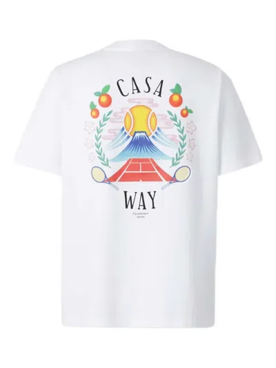 Casablanca Casa Way Mountain Printed T-shirt In White