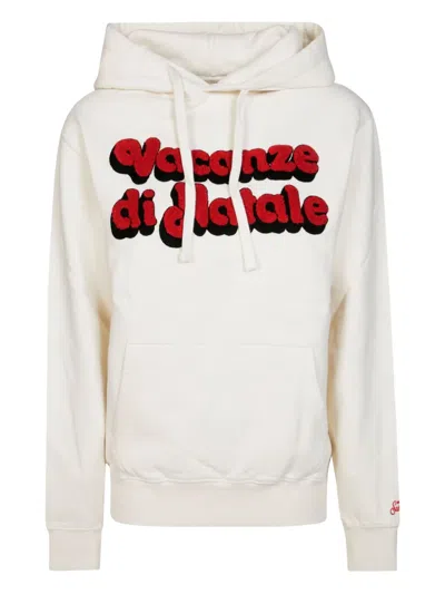 Mc2 Saint Barth Vacanze Di Natale Printed Drawstring Hoodie In White