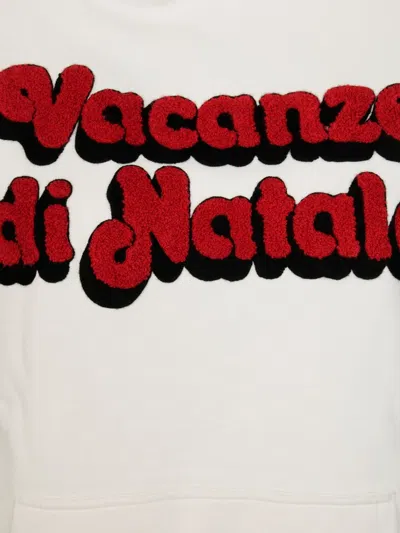 Mc2 Saint Barth Vacanze Di Natale Printed Drawstring Hoodie In White