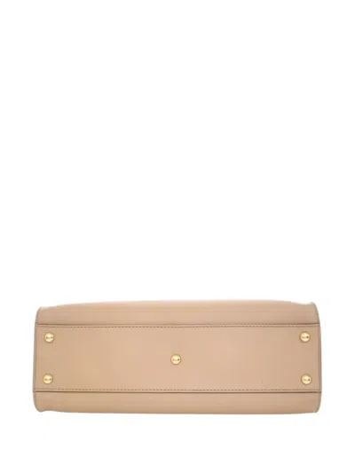 Pre-owned Fendi 2010-2025 Medium Leather Peekaboo Iconic Satchel In Brown