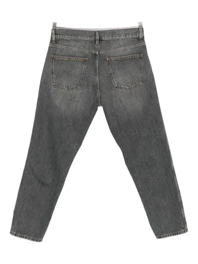Lardini Whiskering-effect Jeans In Gray