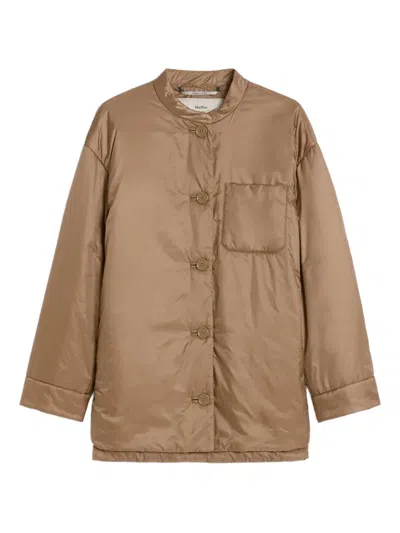 Max Mara Picasso Buttoned Pocket Jacket In Brown
