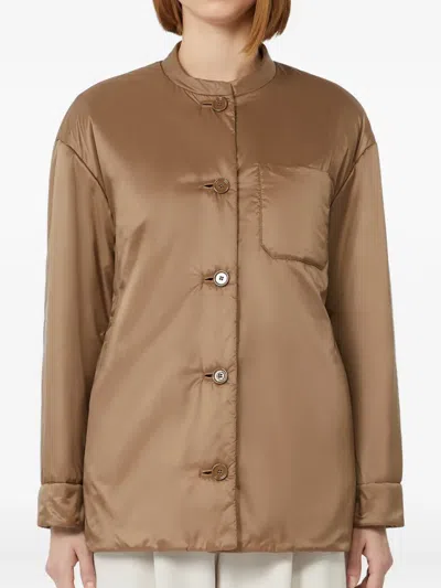 Max Mara Picasso Buttoned Pocket Jacket In Brown