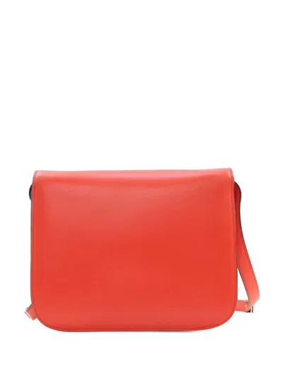 Pre-owned Celine 2000-2018 Medium Calfskin Classic Box Crossbody Bag In Orange