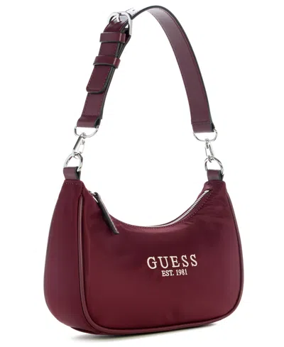 Guess Arona Small Shoulder Bag In Burgundy