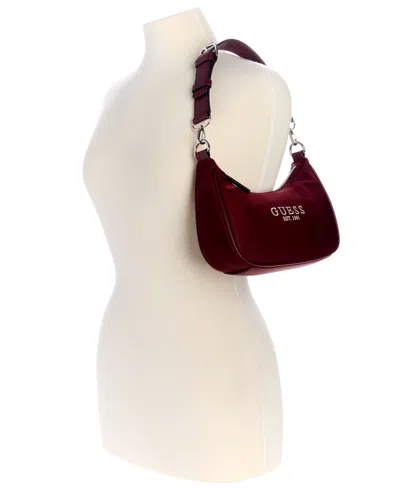 Guess Arona Small Shoulder Bag In Burgundy