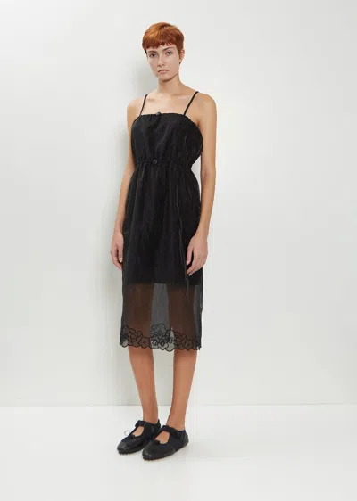 Cecilie Bahnsen Barr Liquid Myrtia Midi Dress In Black