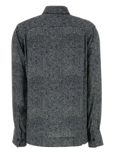 Ermanno Scervino Rhinestone Plastron Shirt Shirt And Blouse White/black In Black