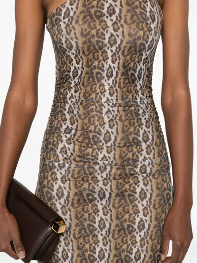 House Of Sunny Womens Multi Leopard Asymmetric Stretch-woven Maxi Dress