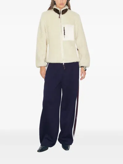 Tory Burch Fleece Colourblock Jacket In Multi