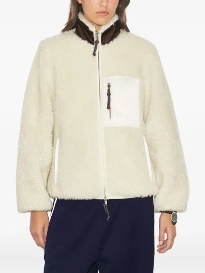 Tory Burch Fleece Colourblock Jacket In Multi