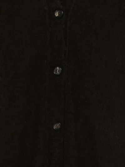 D Exterior Button-up Gray Knit Sweater With V-neckline In Black