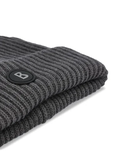 Bogner Gustav Ribbed Logo-patch Hat In Brown