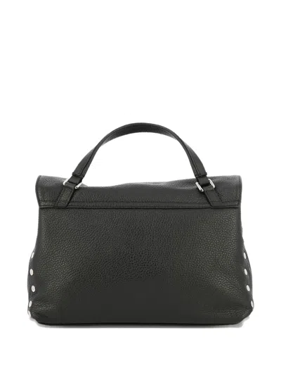 Zanellato Small Postina Smooth Leather Shoulder Bag In Black
