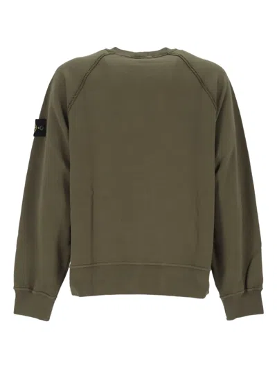 Stone Island Men S Garment Dyed Oversized Fit Crewneck Sweatshirt In Green