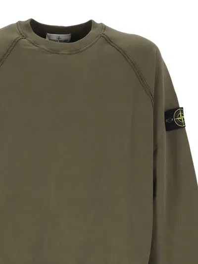 Stone Island Men S Garment Dyed Oversized Fit Crewneck Sweatshirt In Green
