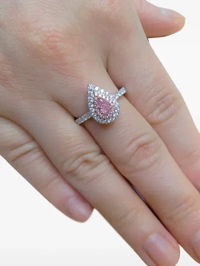 Hyt Jewelry 18k White And Rose Gold Diamond Ring In Metallic