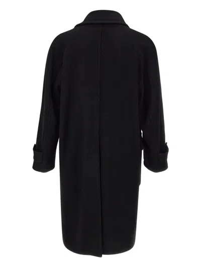 Tagliatore Notched-lapel Coat In Black