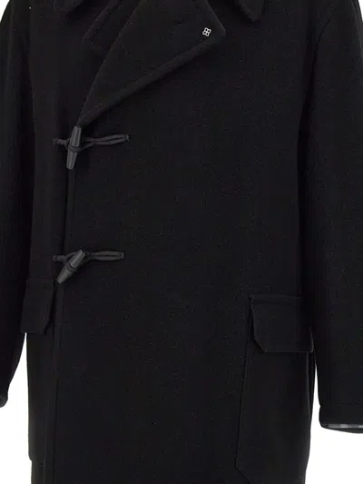 Tagliatore Notched-lapel Coat In Black